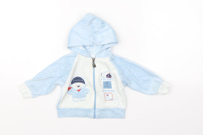 Preworn Baby Blue   Full Zip Jumper Size 6-9 Months