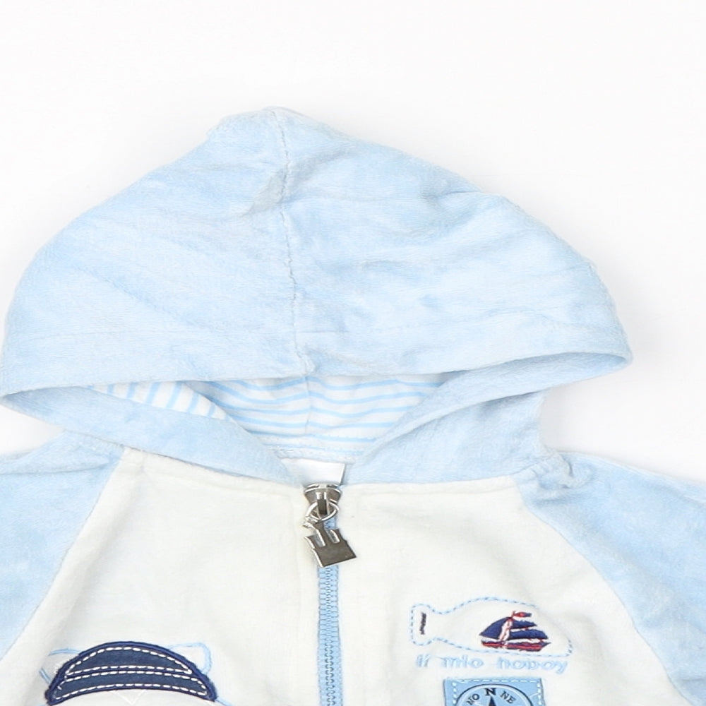 Preworn Baby Blue   Full Zip Jumper Size 6-9 Months
