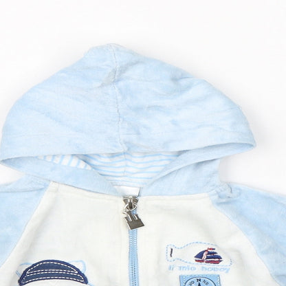 Preworn Baby Blue   Full Zip Jumper Size 6-9 Months