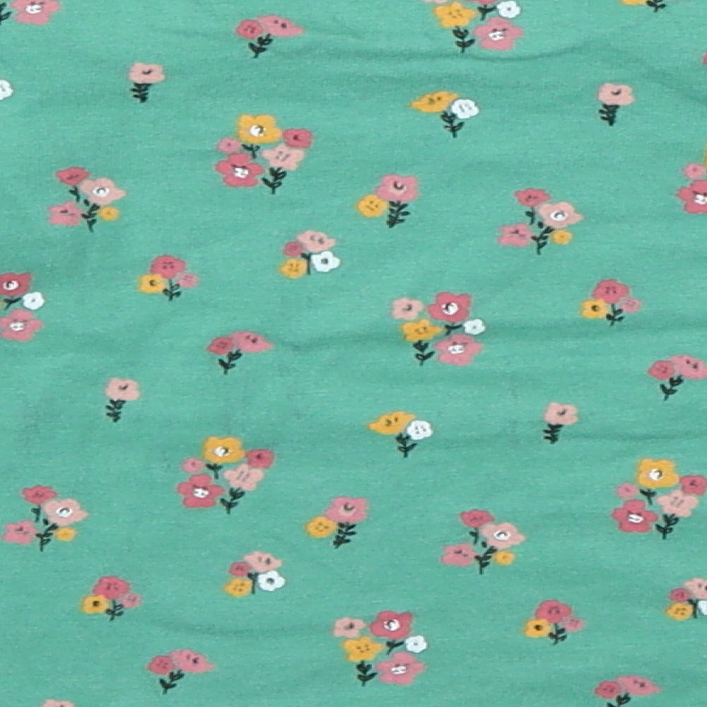 F&F Girls Green Floral  Basic T-Shirt Size 0-3 Months