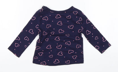 Back view of Primark girls’ blue basic t-shirt, size 3-6, months