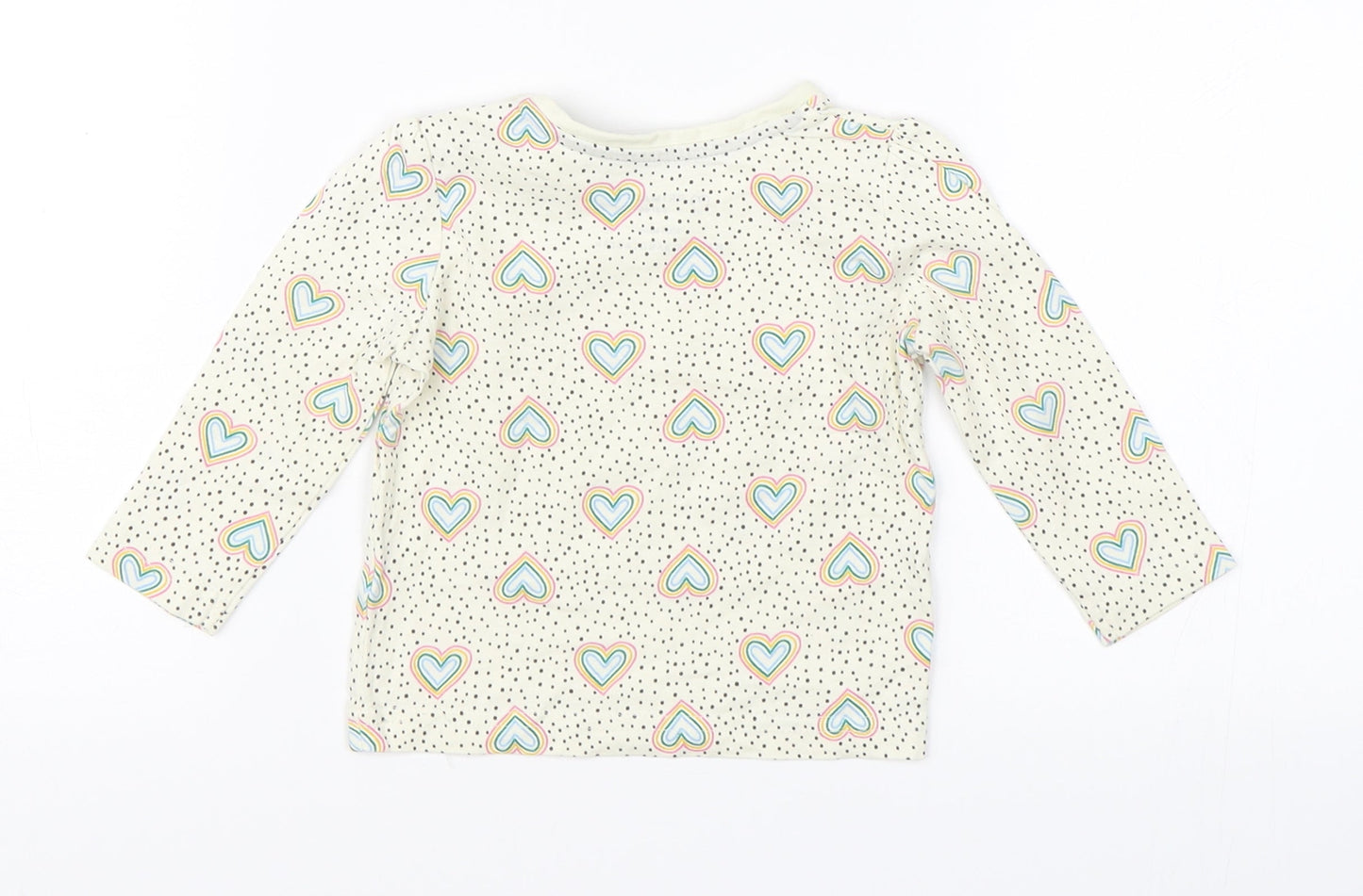 Primark Girls White Polka Dot  Basic T-Shirt Size 3-6 Months
