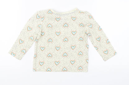 Primark Girls White Polka Dot  Basic T-Shirt Size 3-6 Months