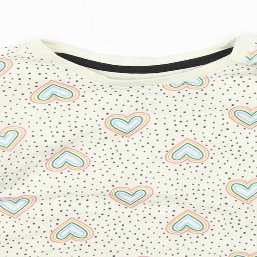 Primark Girls White Polka Dot  Basic T-Shirt Size 3-6 Months