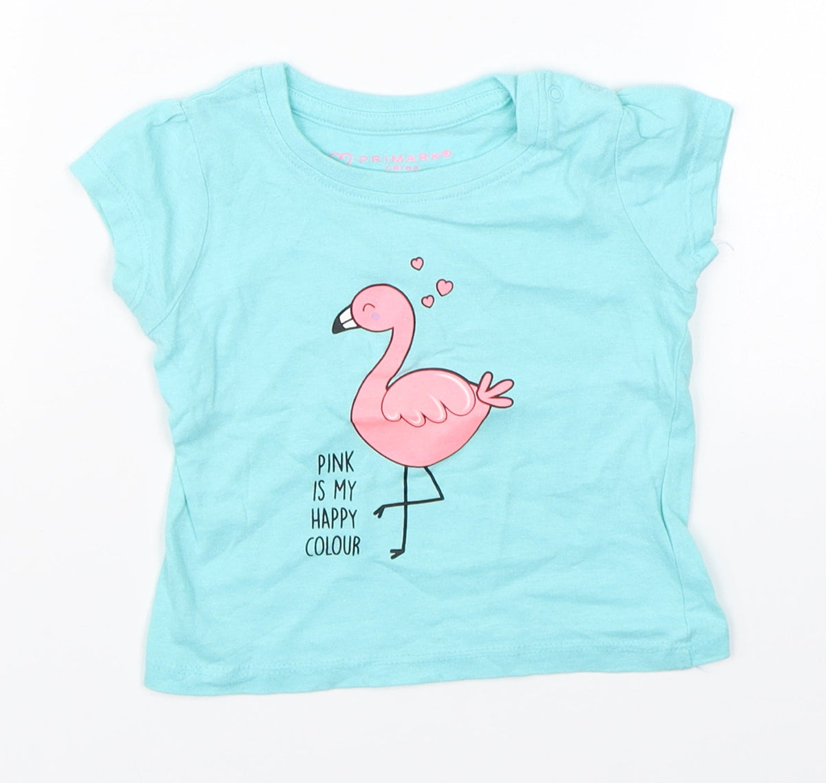 Additional front view of Primark girls’ blue basic t-shirt, size 6-9, months