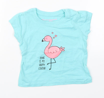 Additional front view of Primark girls’ blue basic t-shirt, size 6-9, months