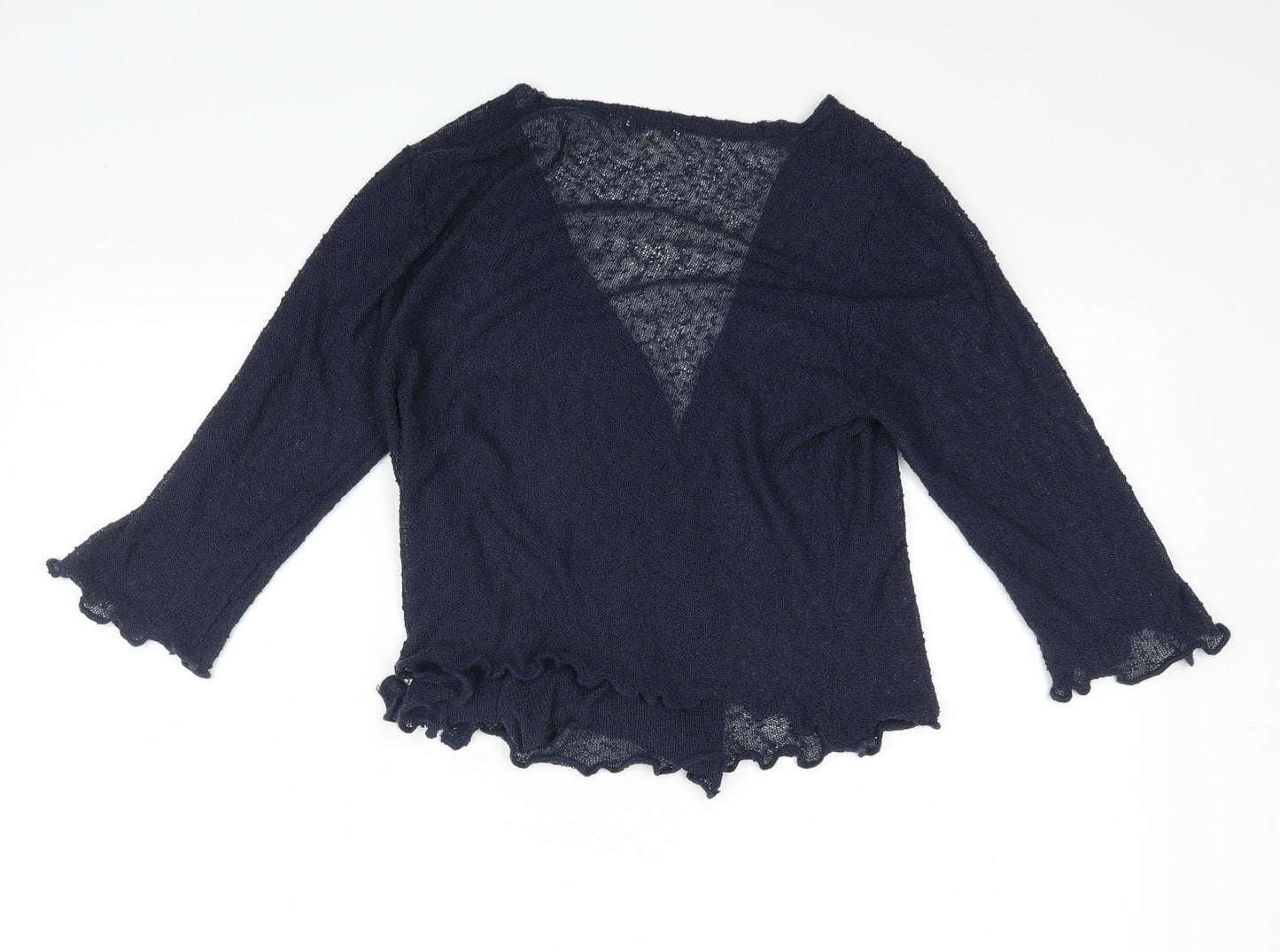 Womens UK Size S Text Blue Basic Blouse