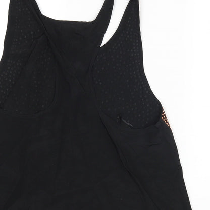 Womens UK Size M Striking Black Basic Blouse