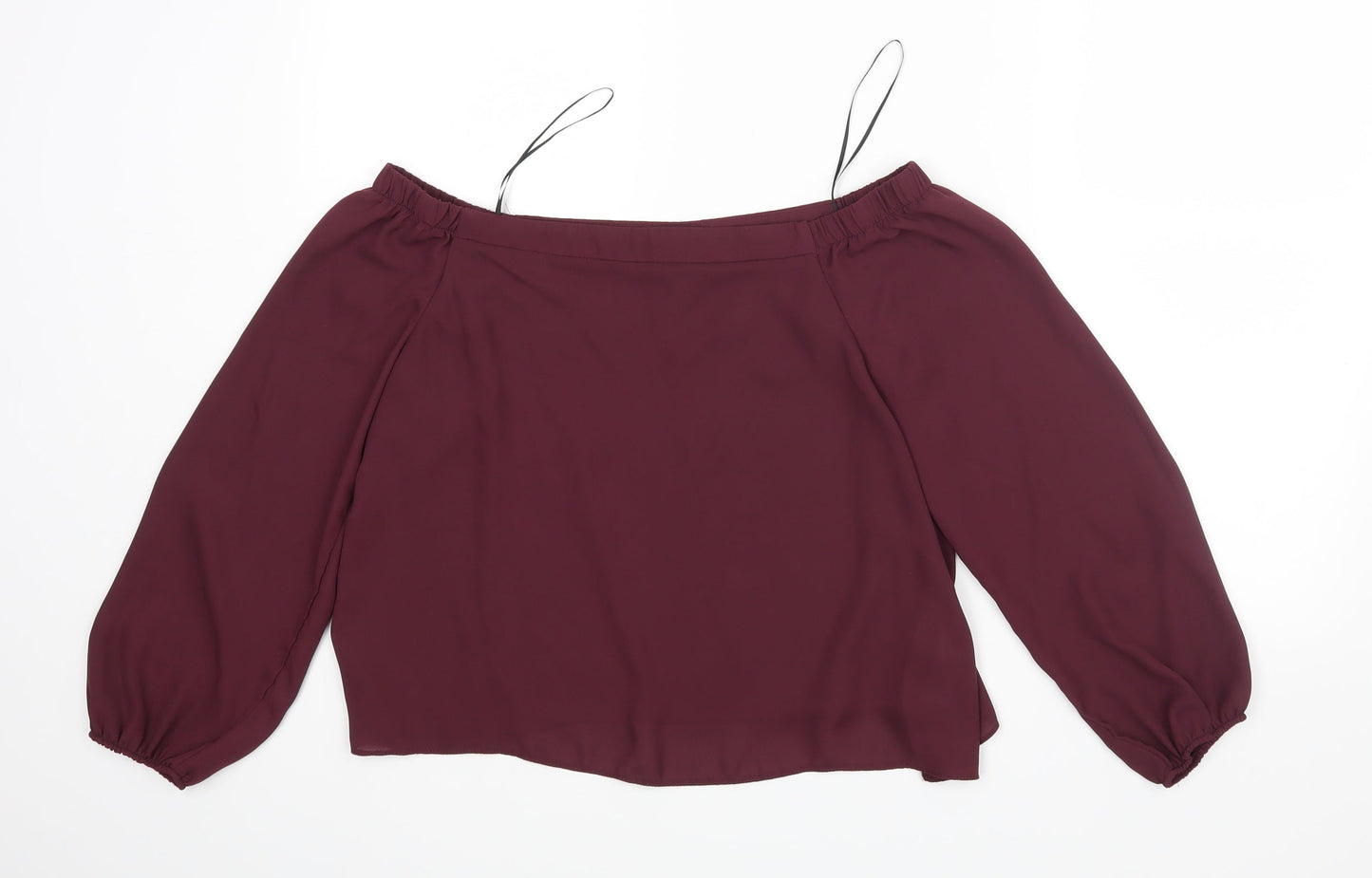 Womens UK Size 10 New Look Red Basic Blouse