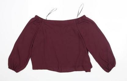 Womens UK Size 10 New Look Red Basic Blouse