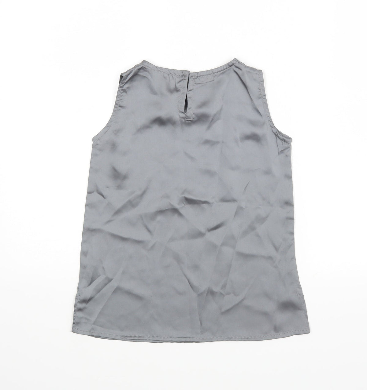 Back view of Lime Light girls’ silver basic blouse, size 6-7, years