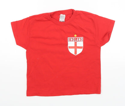 Fruit of the Loom Boys Red   Basic T-Shirt Size 3-4 Years
