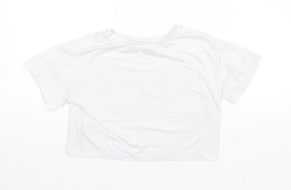 Back view of George girls’ white basic t-shirt, size 3-4, years