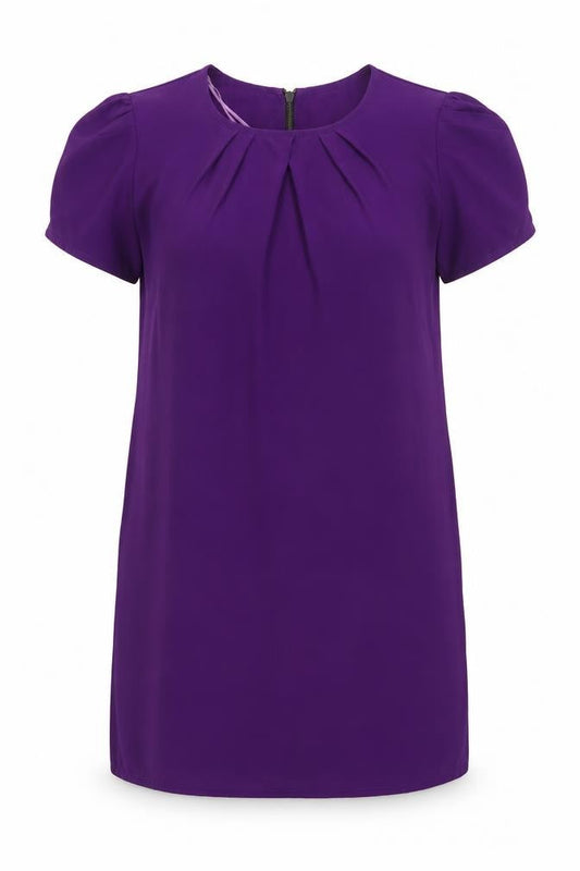 Front view of ASOS women’s purple pencil dress, size UK 10