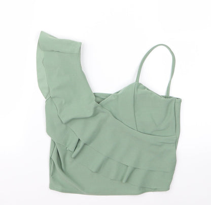 shenaz Womens Green   Cropped T-Shirt Size L