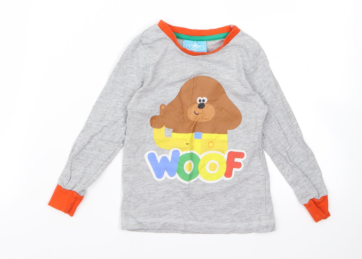 Front view of hey duggie Baby Grey Basic T-Shirt, size 12, Months - dog