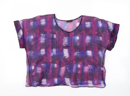 Womens UK Size 14 River Island Purple Basic T-Shirt