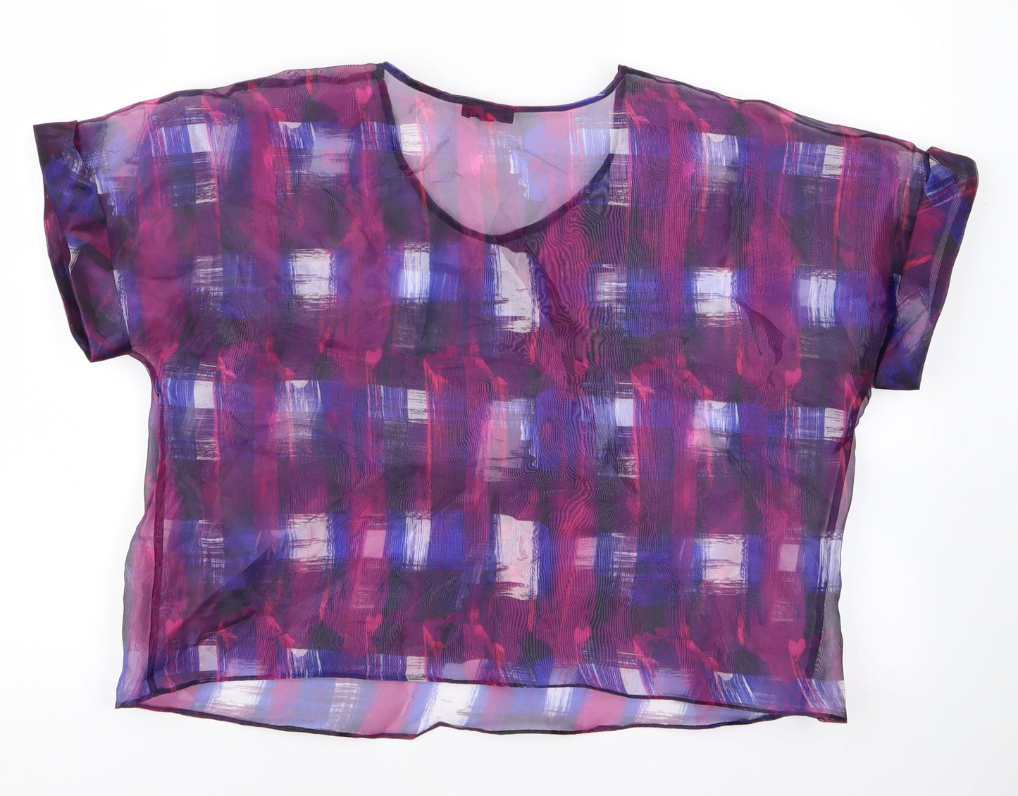 Womens UK Size 14 River Island Purple Basic T-Shirt