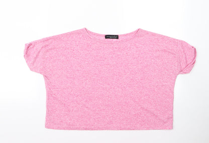 Womens UK Size 10 misguided Pink Basic T-Shirt