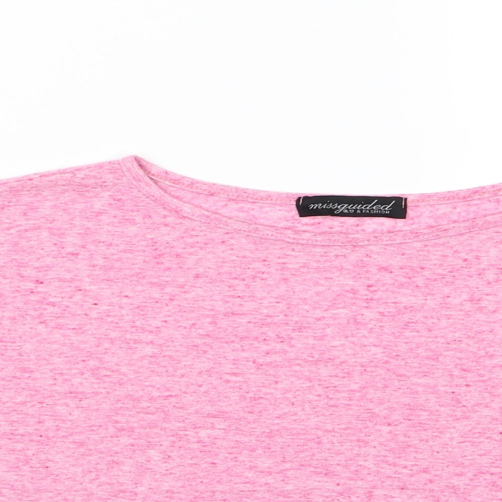 Womens UK Size 10 misguided Pink Basic T-Shirt