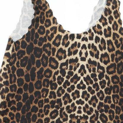 Boohoo Womens Black Animal Print  Basic Tank Size S