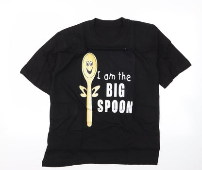 Womens UK Size M Preworn Black Basic T-Shirt
