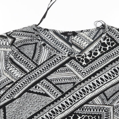 F&F Womens Grey Geometric  Basic T-Shirt Size 12
