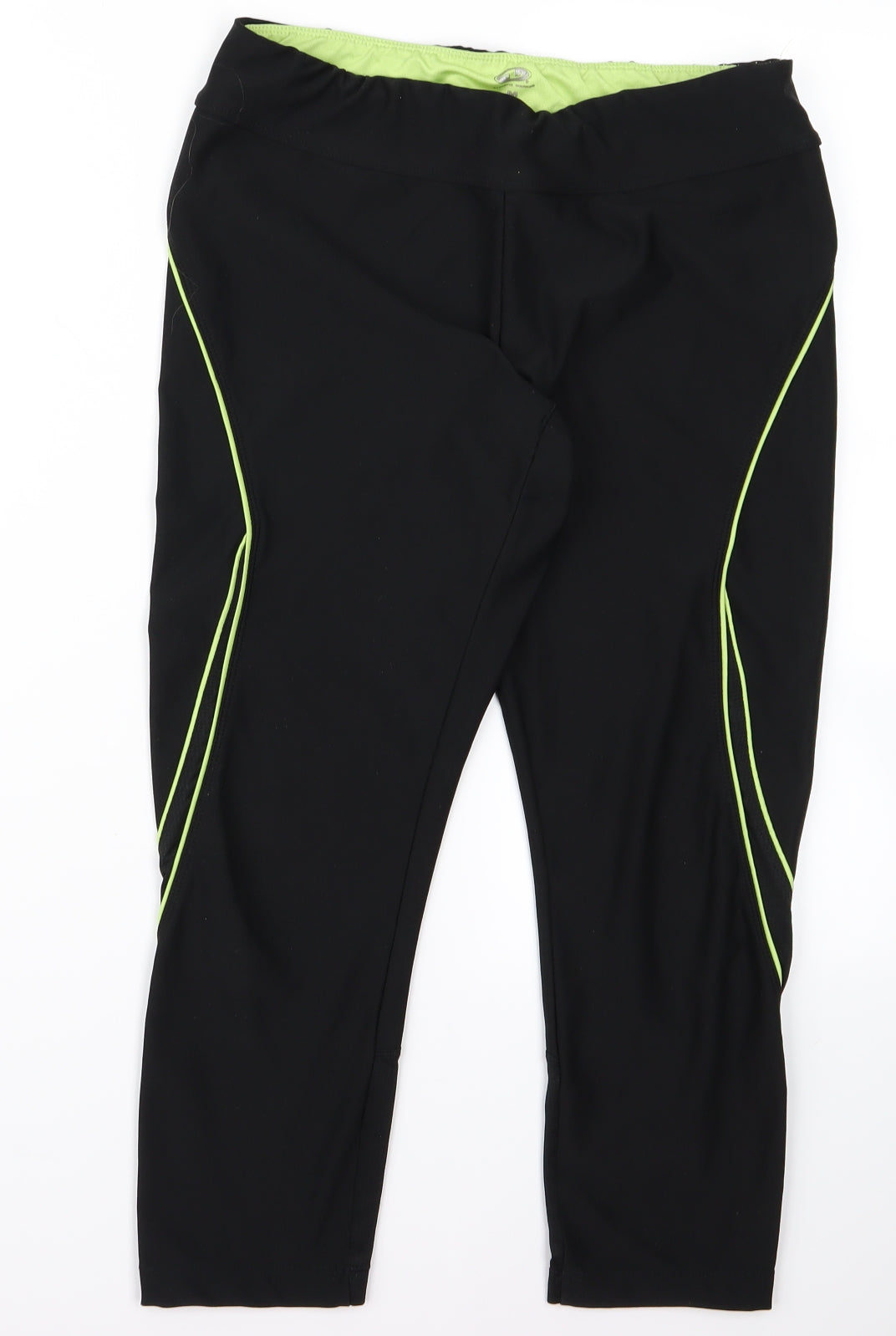 Womens UK Size M Preworn Regular Fit Jogger Black Trousers