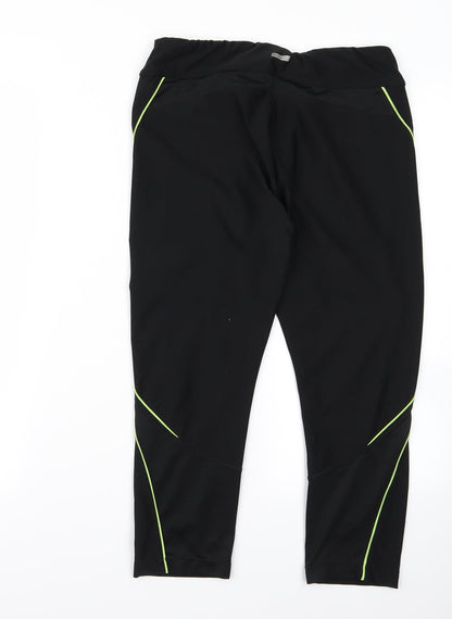 Womens UK Size M Preworn Regular Fit Jogger Black Trousers