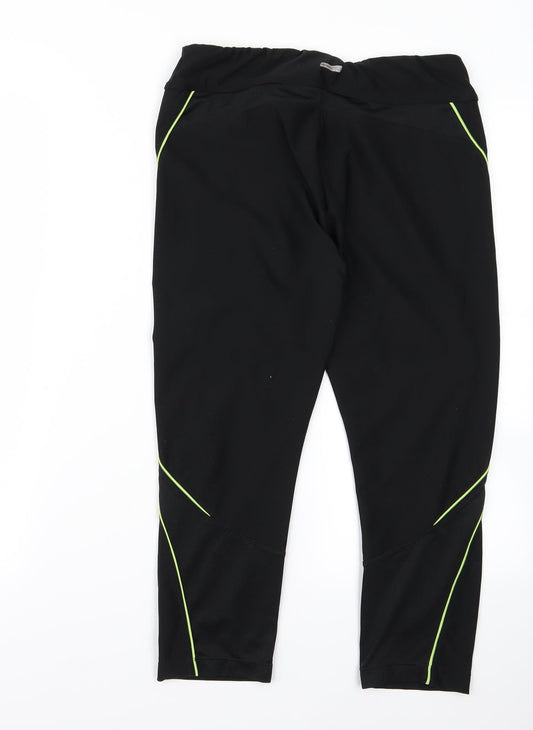 Womens UK Size M Preworn Regular Fit Jogger Black Trousers