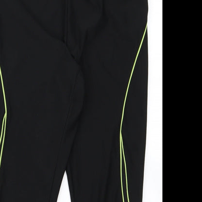 Womens UK Size M Preworn Regular Fit Jogger Black Trousers