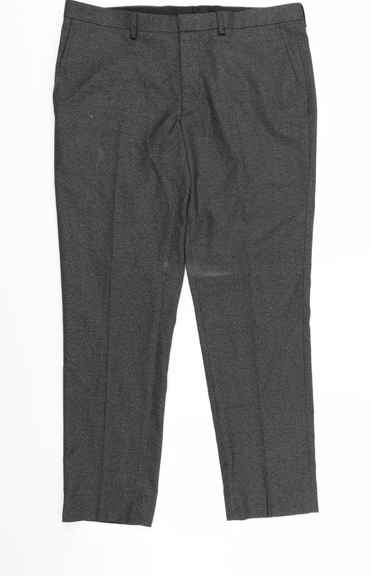 Burton Menswear Mens Grey   Trousers  Size 34 in L28 in