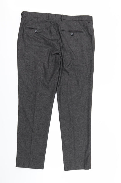 Burton Menswear Mens Grey   Trousers  Size 34 in L28 in
