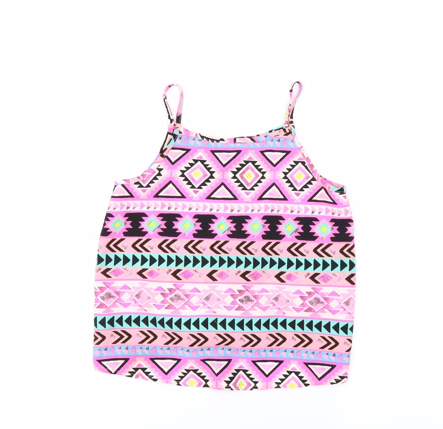 Primark Girls Pink Argyle/Diamond  Cropped Blouse Size 10 Years