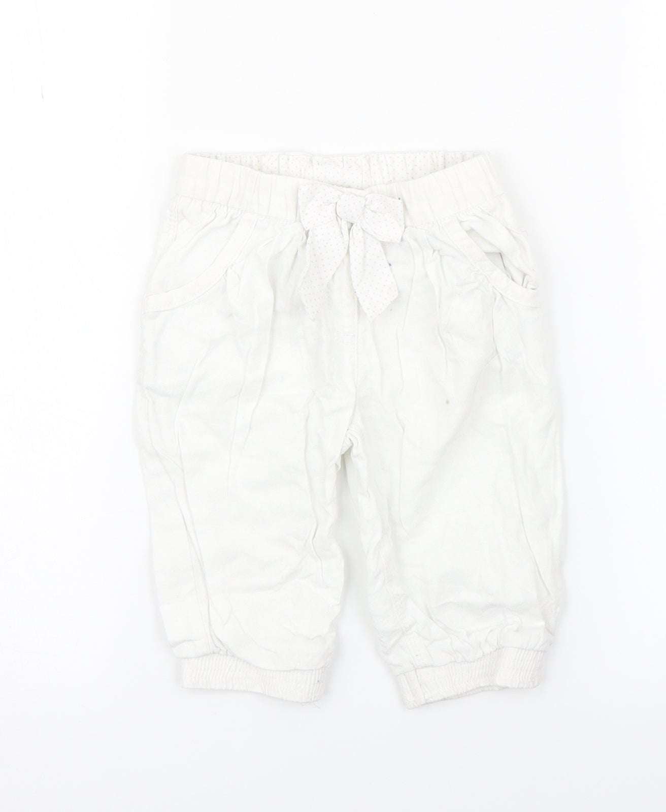 Preworn Girls White Floral  Bloomer Trousers Size 2-3 Years