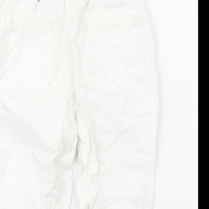 Preworn Girls White Floral  Bloomer Trousers Size 2-3 Years