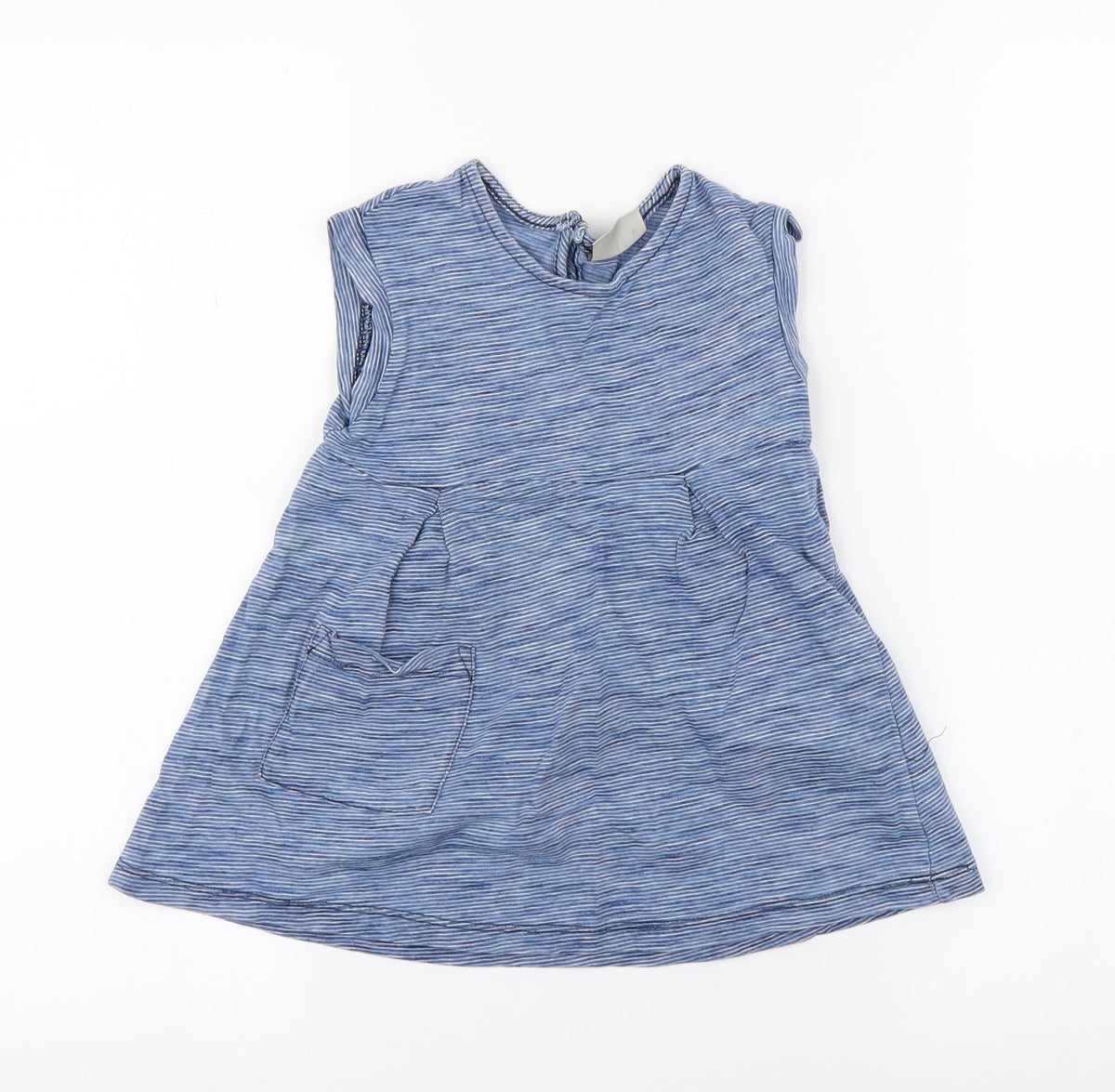 Additional front view of girls’ blue pullover t-shirt, size 2-3, years