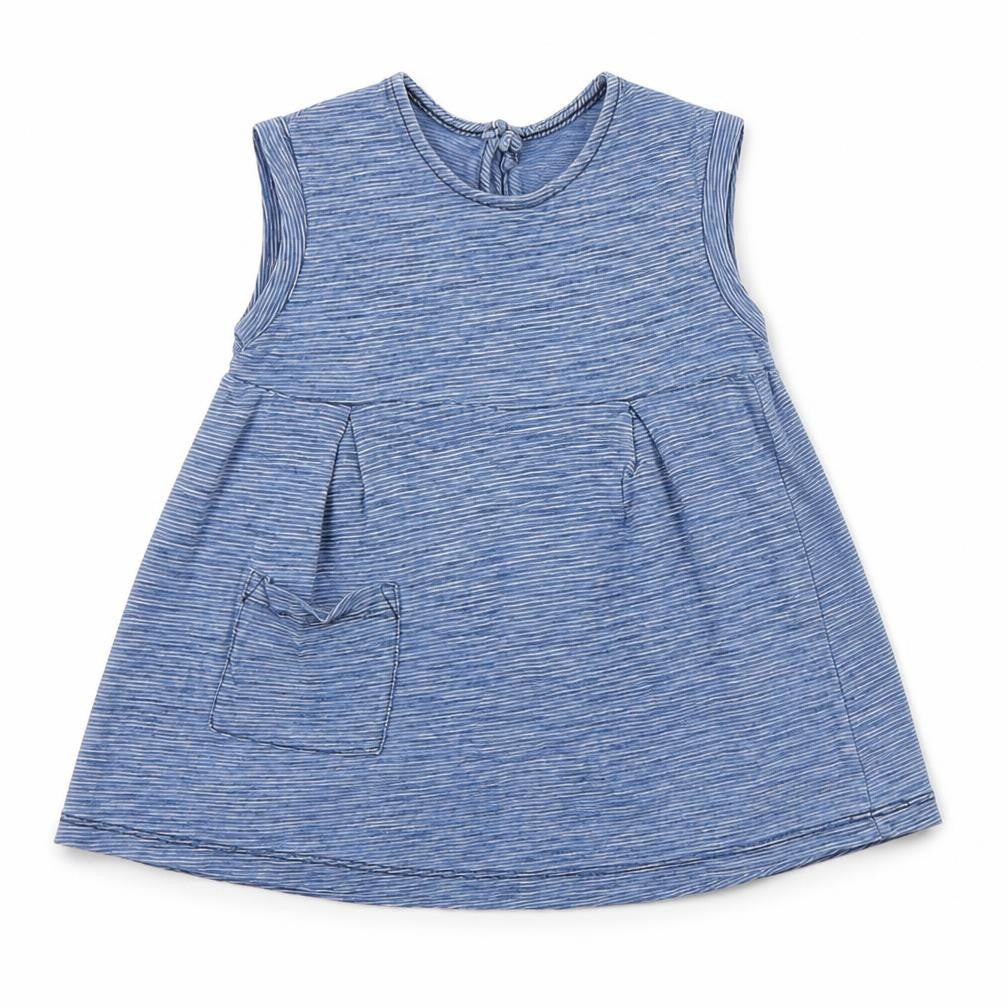 Front view of girls’ blue pullover t-shirt, size 2-3, years