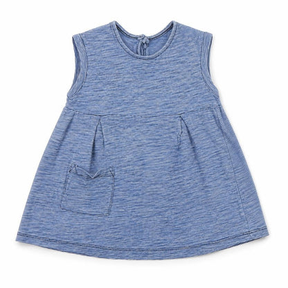 Front view of girls’ blue pullover t-shirt, size 2-3, years