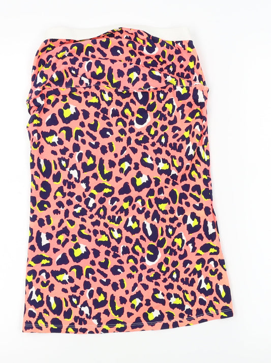 Matalan Womens Pink Animal Print  Basic Blouse Size 10  - strapless