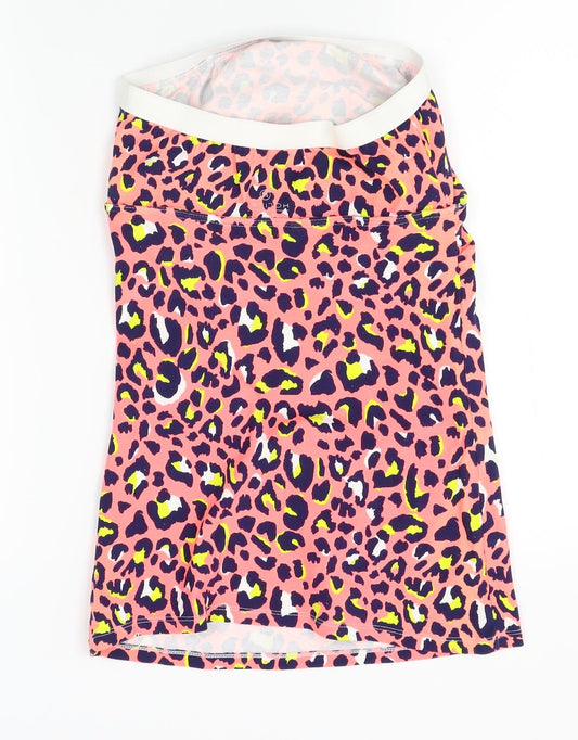 Matalan Womens Pink Animal Print  Basic Blouse Size 10  - strapless