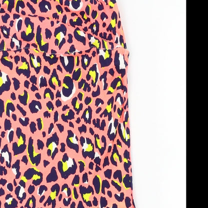 Matalan Womens Pink Animal Print  Basic Blouse Size 10  - strapless