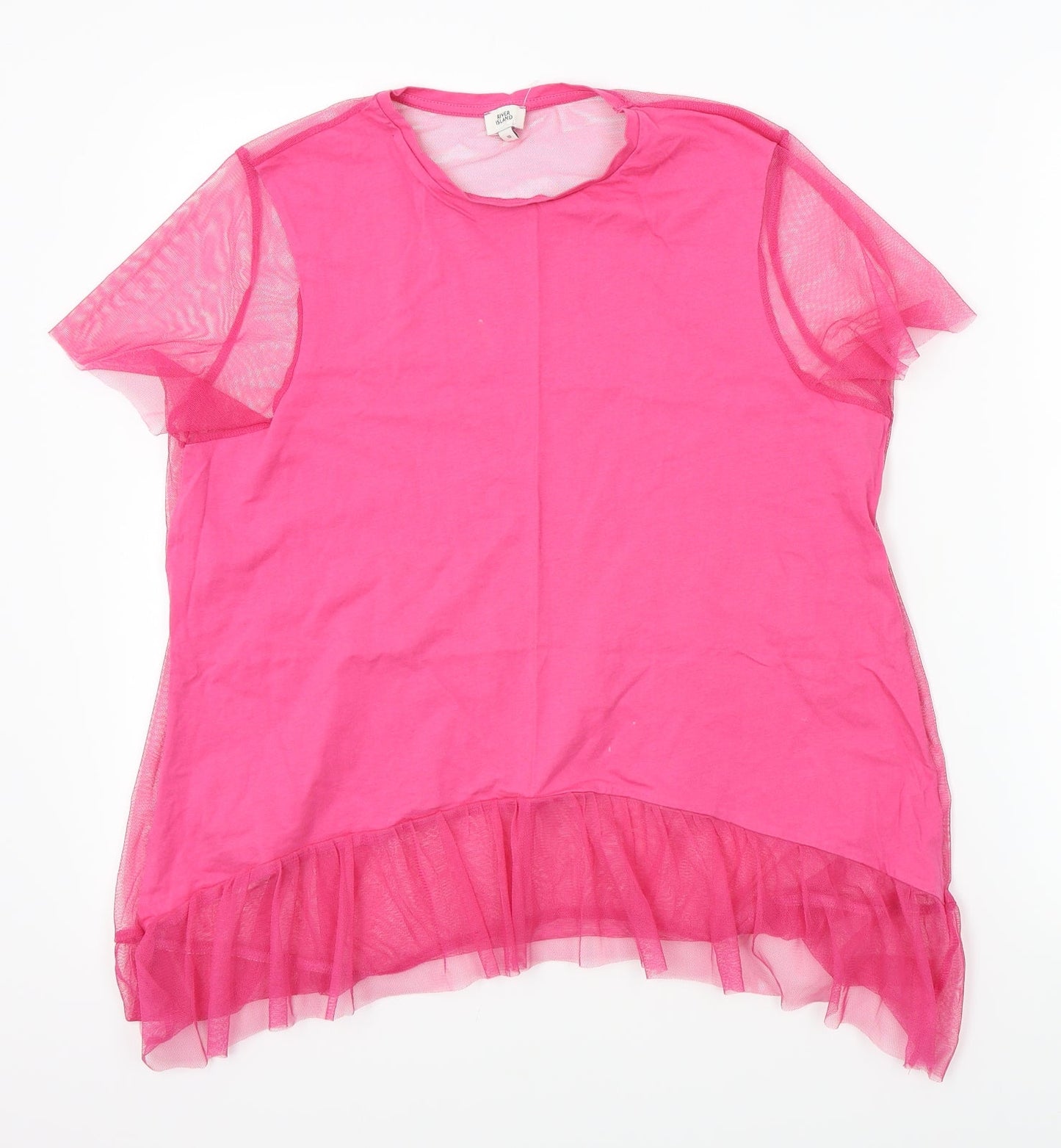 Womens UK Size 10 River Island Pink Basic Blouse