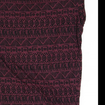 Atmosphere Womens Red Fair Isle  Basic T-Shirt Size 10