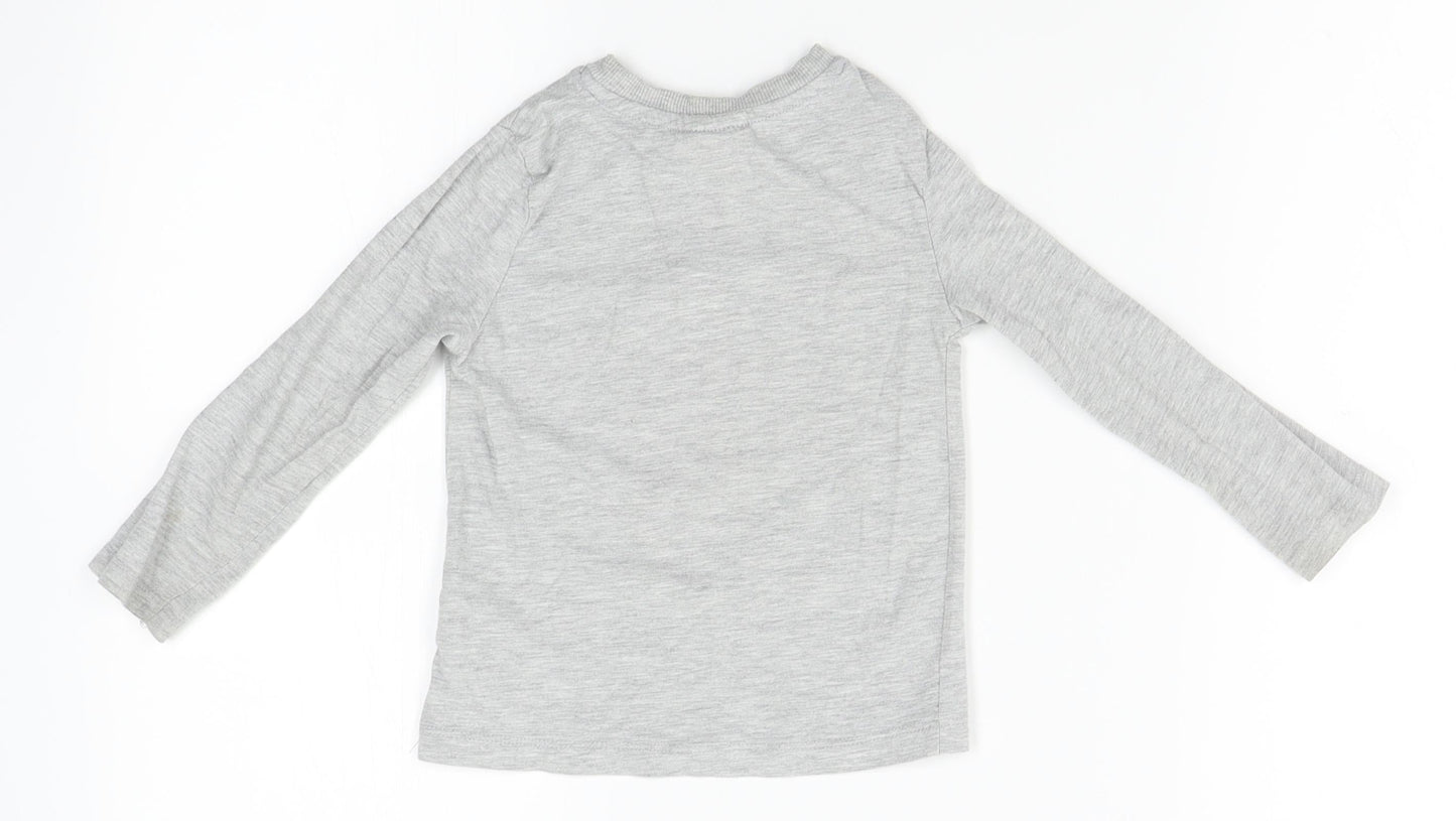 Minion made Boys Grey   Basic T-Shirt Size 3-4 Years  - minions, despicable me