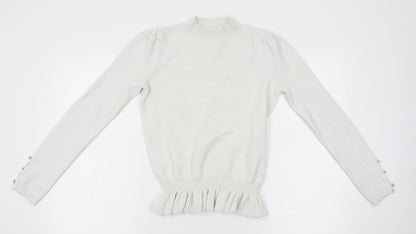 Mademoiselle Womens White   Pullover Jumper Size S