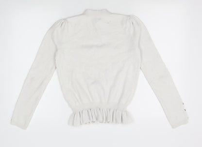 Mademoiselle Womens White   Pullover Jumper Size S