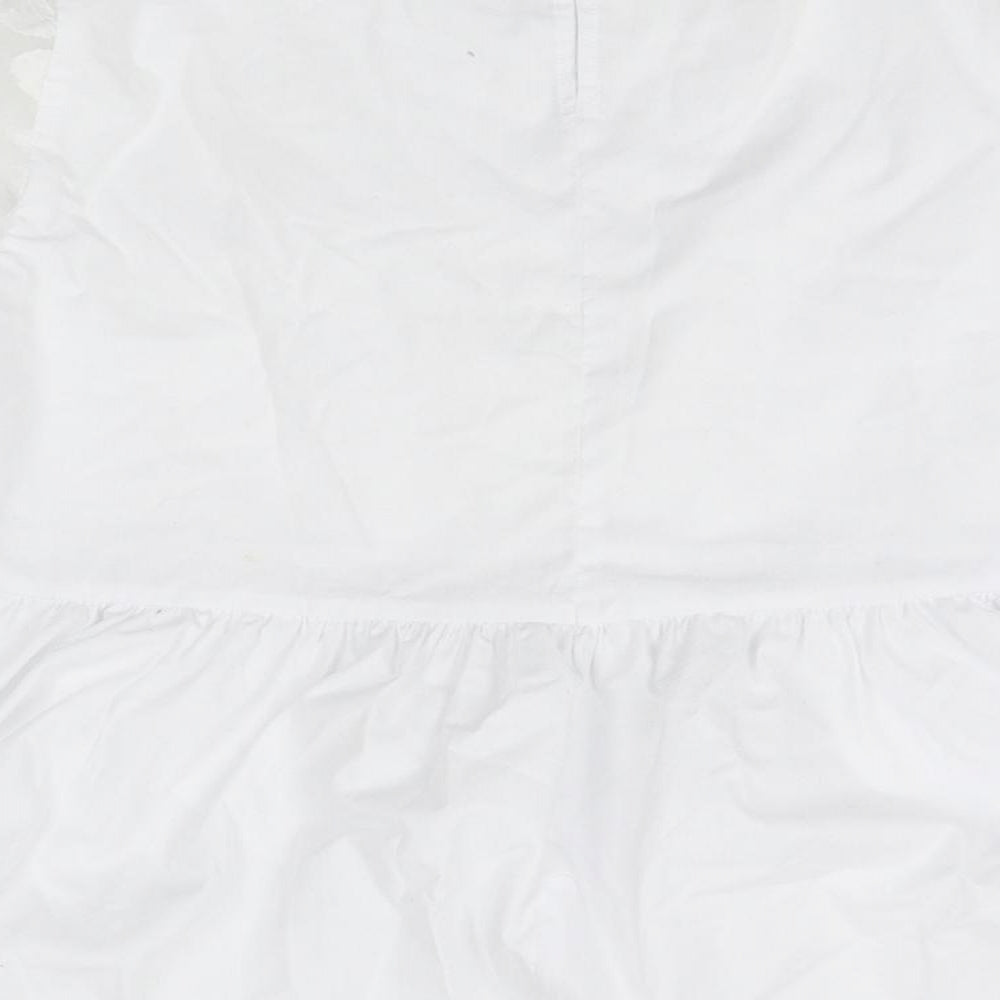 F&F Womens White   Basic Blouse Size 10  - sheer shoulders