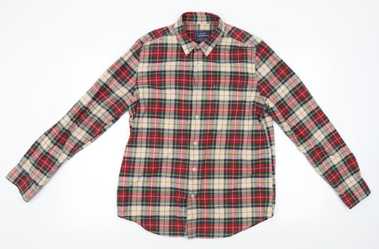 Topman Mens Red Plaid   Button-Up Size M