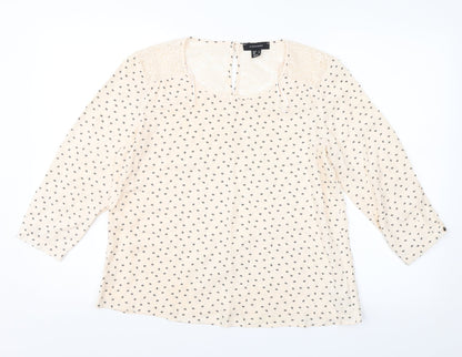 Atmosphere Womens Pink Polka Dot Jersey Basic T-Shirt Size 12